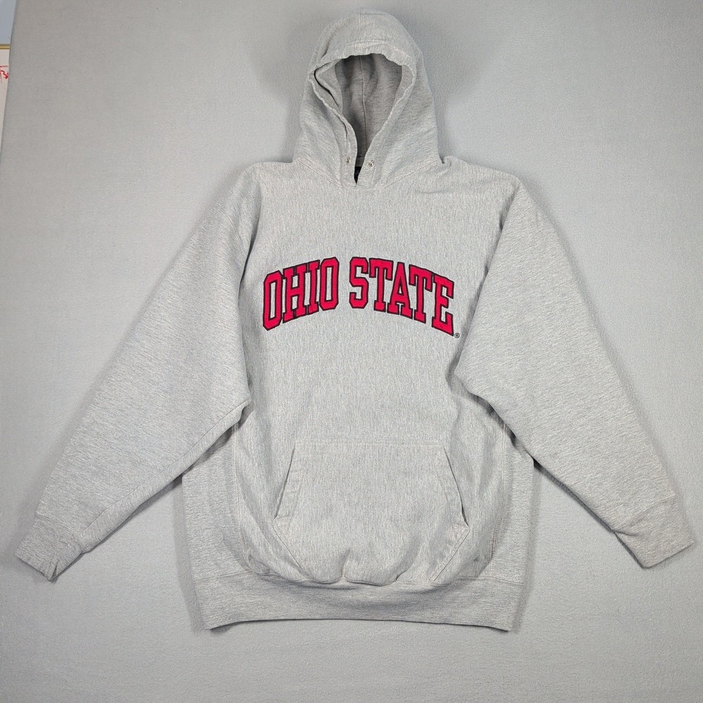 Steve & Barry's Hoodie Mens XL Gray Ohio State Buckeyes Reverse Weave Style NCAA